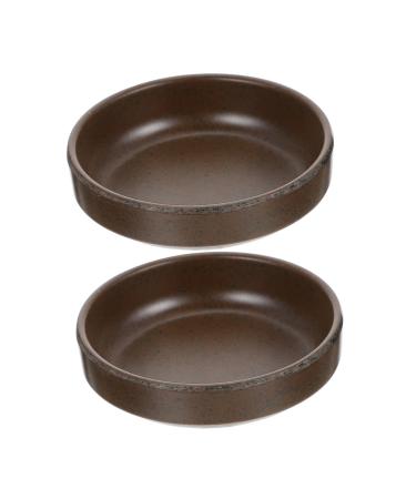 Zerodeko 2pcs Chili Sauce Snack Plate Mini Appetizer Plate Ice Cream Bowl Kitchen Gadgets Pickles Melamine 9X9X2.4CM Brown