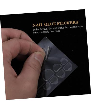 Ipetboom 20 Sheets Double Sided Adhesive Nail Stickers Fake Nail Tips False Nail Tips Transparent Gel Stickers Self-adhesive Nail Stickers Nail Art Stickers Fake Nails Nail Glue medium Transparent - Buy Online on GoSupps.com