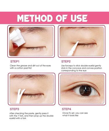 Double Eyelid Tape Eyelid Strips Invisible Double Eyelid Lift Strips Instant Eyelid Stickers Invisible Double Sided Tape Eyelid Lift Eyelid Tape Skin Tone Big Eye Tools with Fork Rods Tweezers - Buy Online on GoSupps.com