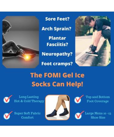 FOMI Hot Cold Therapy Gel Ice Socks (Blue, Large) - Cooling Wrap for Swollen Feet & Foot Pain - Buy Online on GoSupps.com