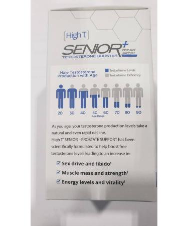 High T Senior+ Prostate Support 90ct | Natural Testosterone Booster | Energy & Strength Supplement for Seniors - Buy Online on GoSupps.com