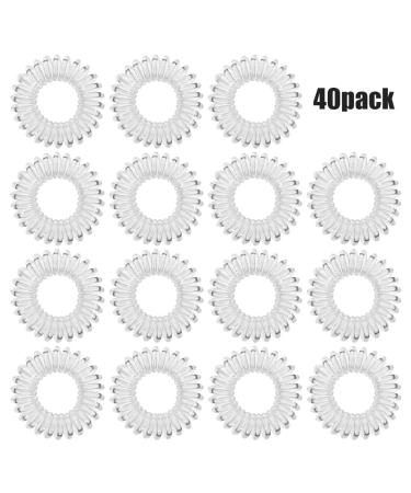 FIDGET PENCIL 40 PCS Spiral Hair Ties - No Crease Traceless Phone Cord Elastic Waterproof Coil Transparent Clear - Buy Online on GoSupps.com