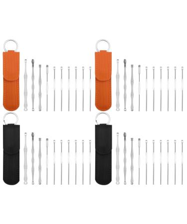 FRCOLOR Ear Cleaner Ear Cleaner Cleaning Tools 4 Sets Stainless Stainless Steel Wax removers Earwax Removal kit Ear Wax Pickers Set Steel Ear Picks Ear Cleaner Ear Cleaning Kit Ear Cleaning Kit 12.4x3cmx2pcs Assorted Colorx2pcs