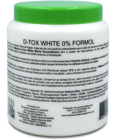 Maria Escandalosa D-Tox White Hair Without Formalin Natural Technology Hair Care 1Kg/35.2 oz - Buy Online on GoSupps.com