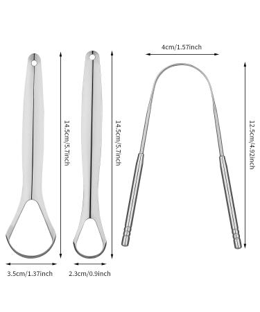 3 Pcs Stainless Steel Tongue Scraper Set - Oral Care Metal Tongue Cleaner for Fresher Breath - Adults & Kids - Buy Online on GoSupps.com