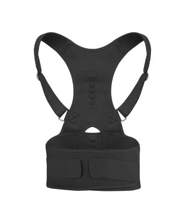 Posture Corrector Brace | Adjustable Back Support & Shoulder Straightener | Orthopedic Full Back Support for Men & Women - Black XL - Buy Online on GoSupps.com