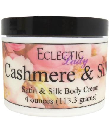 Eclectic Lady Cashmere and Silk Satin and Silk Cream Body Cream Body Lotion 4 oz - Shea Butter Aloe Silk Amino Acids Vitamin E Phthalate-Free Handcrafted in USA - Perfect For Women 4 Ounce (Pack of 1)