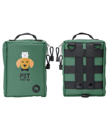 CStern First Aid Kit for Dogs Cats Rabbits Pets Waterproof Including 160 Pieces Equipment for First Aid Home Care and Emergencies Outdoor Emergency Rescue for Pets (Green)