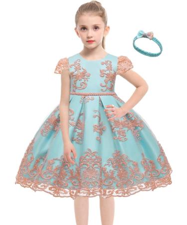 MYRISAM Flower Girls Lace Tutu Dress with Headwear | 0-3 Months Blue - Buy Online on GoSupps.com