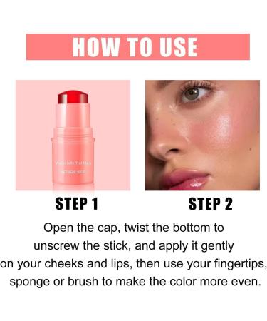 Milk Jelly Tint Milk Cooling Water Jelly Tint Makeup Lip Tint Jelly Blush Stick Sheer Lip & Cheek Stain Solid Moisturizer Stick Buildable Watercolor Finish (Pink) - Buy Online on GoSupps.com