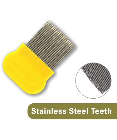 Nitty Gritty Stainless Steel Nit Comb - Effective Head Lice Treatment for Kids, Adults, and Pets - Yellow - Buy Online on GoSupps.com