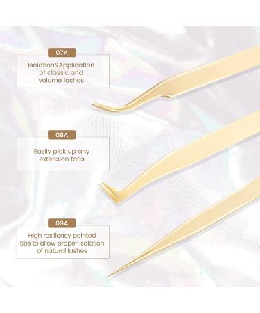 LANKIZ Premium Stainless Steel Curved Tip Lash Tweezers for Precision Eyelash Extensions Application - Non-Slip Grip for Comfort - Straight Design - Reduced Fatigue - Buy Online on GoSupps.com