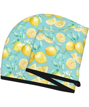 Yellow Lemon Microfiber Hair Towel Wrap - Super Absorbent Coral Velvet for Women | Quick Dry Cap for All Hair Types - Buy Online on GoSupps.com