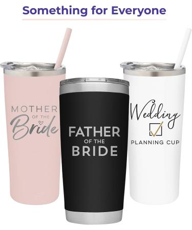 SassyCups Mother of the Bride Tumbler | Vacuum Insulated Stainless Steel | Bridal Party Gift | Engagement Announcement | 22oz (White) - Buy Online on GoSupps.com