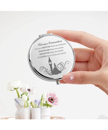 Princess Cinder Ella Pocket Mirror - Compact Makeup Mirror for Women and Girls - Ideal Fairy Tale Fans Gift - You are Braver, Stronger, Smarter Than You Think - Teenagers (Cinder Ella Mirror-S) - Buy Online on GoSupps.com