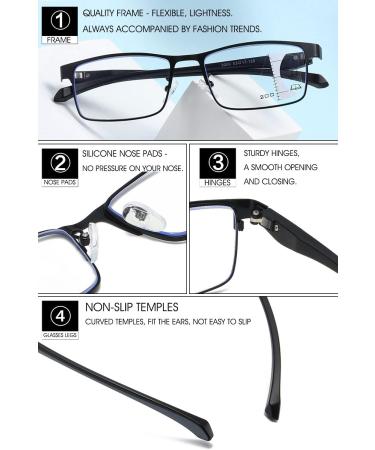 Buy Vevesmundo Self-Tinting Reading Glasses | Multifocal Blue Light Filter Eyewear for Men & Women | 2.5x Magnification Sun Protection & Style - Buy Online on GoSupps.com