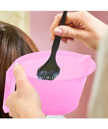 Lurrose 3pcs Hair Dye Bowl Mixing Kit - DIY Hair Colouring Tool for Salon Hairdressing - Pink - Buy Online on GoSupps.com