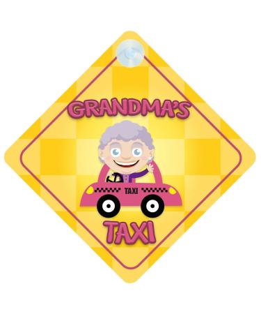 Grandma's Taxi Car Sign Funny Novelty Gift / Present Baby on Board Style Sign