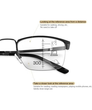 LJIMI Photochromic Progressive Multifocus Reading Glasses - Blue Light Blocking Multifocal Eyeglasses Black 3.5x | Shop Internationally - Buy Online on GoSupps.com
