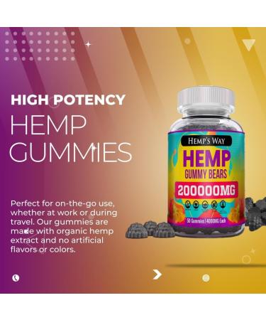 Natural Hemp Gummies 1 Pack High Potency - Vegan Hemp Oil Infused Supplement Edibles Performance L-Theanine GABA Ashwagandha Focus Calmwell Bloom Favorite Gummy - Buy Online on GoSupps.com