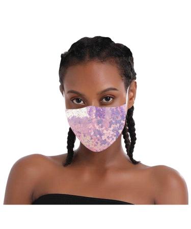 Lieikic ladies mouth protection crystals glitter elegant washable reusable breathable mouth and nose protection cover neckerchief for halloween evening party (new-g)