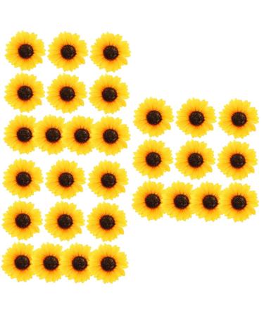 Artibetter Straw Hat 30 Pcs Simulated Sunflower Floral Handbag Sunflower Decor Bag Sunflower Applique Customize Coat Hat As Shownx3pcs 10X10X2CMx3pcs
