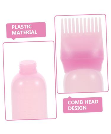 FRCOLOR 3pcs Medicine Bottle Applicator Set Shampoo Color Dye Root Bottle & Scalp Scrubber | Pink Perfect for Home Hair Coloring - Buy Online on GoSupps.com