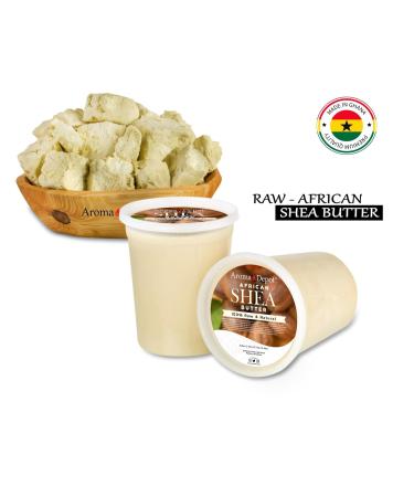 Raw African Shea Butter 2 lb Jar Ivory/White Grade A 100% Natural & Pure. Fresh Moisturizing Ideal for Dry and Cracked Skin. Can be use in Body Hair and Face. Imported from GHANA. - Buy Online on GoSupps.com
