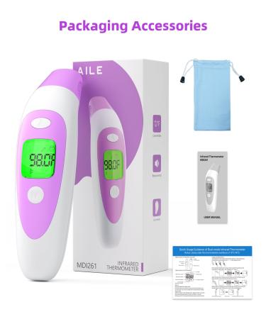 CE Approved Digital Baby Thermometer for Adults and Kids - 3-in-1 Ear and Forehead Mode - Purple - Buy Online on GoSupps.com