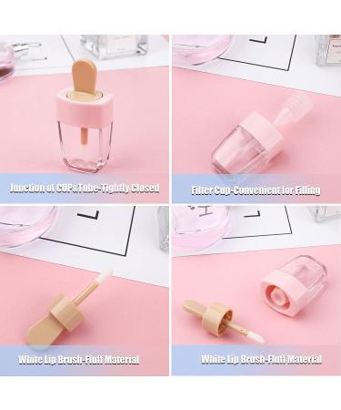 28-Piece Lip Gloss Tube Set: Ice Cream, Pencil, and Lollipop Shaped Containers with Mini Funnels - Buy Online on GoSupps.com