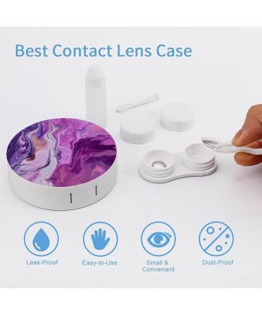 Buy Stylish Marble Purple Contact Lens Case - Travel-Friendly Lens Care Box - Buy Online on GoSupps.com