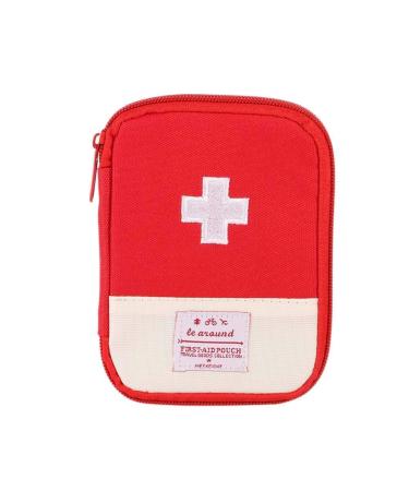 Jipemtra First Aid Bag Tote Empty Small First Aid Kit Bag Outdoor Travel Rescue Pouch First Responder Medicine Bag Pocket Container for Car Home Office Sport Outdoors (Red Mesh Bags.)