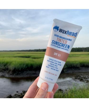 Waxhead Tinted Mineral Sunscreen for Face - Pregnancy Safe and EWG Certified SPF Moisturizer and BB Cream (Light Tint, 4oz) - Buy Online on GoSupps.com