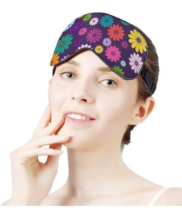 Colorful Flowers Sleep Mask for Women | Adjustable Eye Shades Cover with Elastic Strap - Perfect for Travel & Relaxation - Buy Online on GoSupps.com