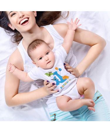 AMZTM 1st Boy Dinosaur Birthday Shirt for Toddler Baby - First Birthday Outfit - Size 90 White - Buy Online on GoSupps.com