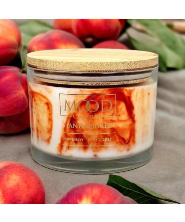 Soy Wax Candle 3-Wick 16 oz Long Burn Time Juicy Peach Bliss Scent - Mood Candle