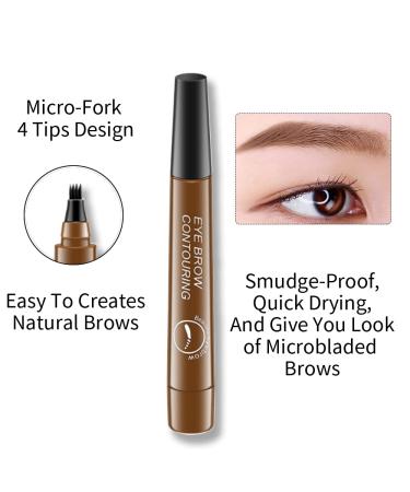 Upgrade Waterproof Microblading Eyebrow Pen - 24HR Long Lasting, Smudge-proof, Natural Look - Light Brown - Buy Online on GoSupps.com