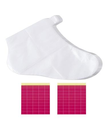 YSDYY 100 Pieces Transparent Waterproof Foot Covers Foot Masks Foot Beauty Plastic Shoe Covers for Hot Springs Hydrotherapy and Wax Treatments