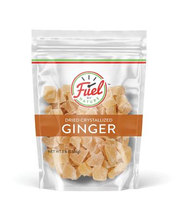 Fuel by Nature Dried & Crystallized Ginger Healthy Snack, High Energy Treats for Snacking, Bulk Dried Candied Ginger, 3 lb Dried Crystallized Ginger 3 Pound (Pack of 1)