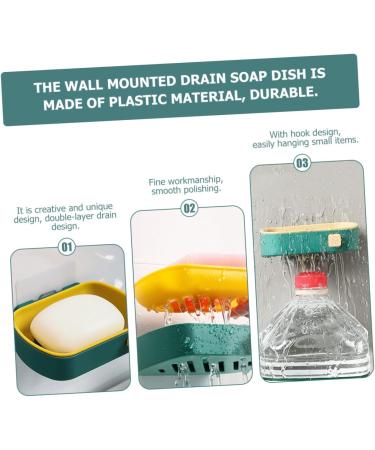 Ciieeo 5pcs Suction Cup Soap Dish Sink Sponge Holder Soapdish Suction Cup Holder Soapbox Wall- Mounted Soap Dish Wall Double- Layer Soap Dish Shower Soap Holder No Punching Plastic Shelf - Buy Online on GoSupps.com