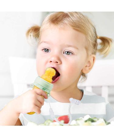Termichy Baby Spoon Fruit Sucker Bottle Squeeze Feeder | Silicone Baby Food Feeder Cutlery Set - 2 Pieces (30ml & 90ml) in Blue & Green - International Shipping Available - Buy Online on GoSupps.com