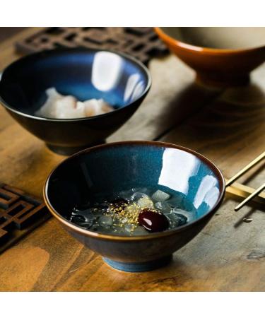 Bowl Snack Dip Bowls Dishware Vintage Ceramic Rice Bowl 6 inch Fruit Salad Bowl Creative Soup Bowl Blue Noodle Bowl Household Cereal Bowl Compatible with Kitchen Restaurant Gifts - Buy Online on GoSupps.com