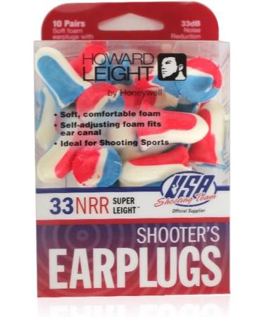 Howard Leight Super Leight USA Disposable Foam Shooting Earplugs - 10 Pairs | Red/White/Blue | International Shipping - Buy Online on GoSupps.com