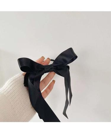 Inilbran Boho Silk Hair Bow Rope Scrunchies Black Silky Hair Band Hair Ties Vintage Elastic Hair Bands Ropes French Bowknot Ponytail Scrunchy Hair Ties Hair Accessories for Women and Girls Headdress - Buy Online on GoSupps.com