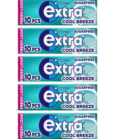 5 x packs Wrigley s Extra Cool Breeze Flavour Sugar Free Chewing Gum - Freshens Breath With Xylitol Helps with Oral Hygiene for Healthy Teeth and Gums - Buy Online on GoSupps.com
