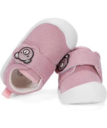 MASOCIO Baby First Walking Shoes - Glittery Toddler Cartoon Trainers | Anti-Slip Prewalker Shoes - 3 UK Child Pink - Buy Online on GoSupps.com