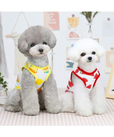 5 Pack Cute Fruit Printed Dog Shirts - Breathable Summer Vests for Small Dogs & Cats | Fashionable Puppy T-Shirts for Pets - Buy Online on GoSupps.com