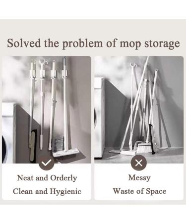 Broom Holder Wall Mount - 4 PCS Anti-Slip Mop Broom Holder - Self Adhesive, No Drilling - Holds Up to 11 LBS - Buy Online on GoSupps.com