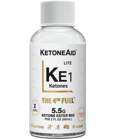 KetoneAid KE1 Ketone Ester Drink Shot | Ready to Drink with 60% D-BHB Ketone Ester and 40% Reduced Salt Ketone Salt | No Sugar, No Caffeine | 2 Serving Per Bottle (1 Count)