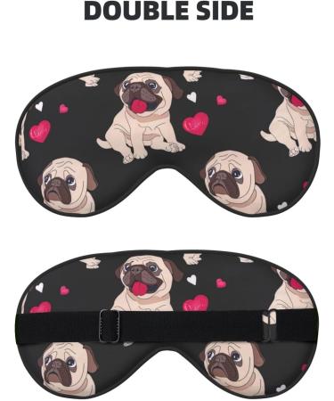 Cute Pug Print Unisex Eye Mask | Soft Adjustable Sleeping Face Mask for Relaxation - Buy Online on GoSupps.com